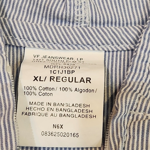 Vintage VF JEANSWEAR Hooded Pinstripe Zip Up Jacket W/ Pockets Chic Collection - Picture 5 of 5